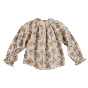 Bonheur du Jour Paris Noura Girl  Woman Blouse - Fleurs Rose