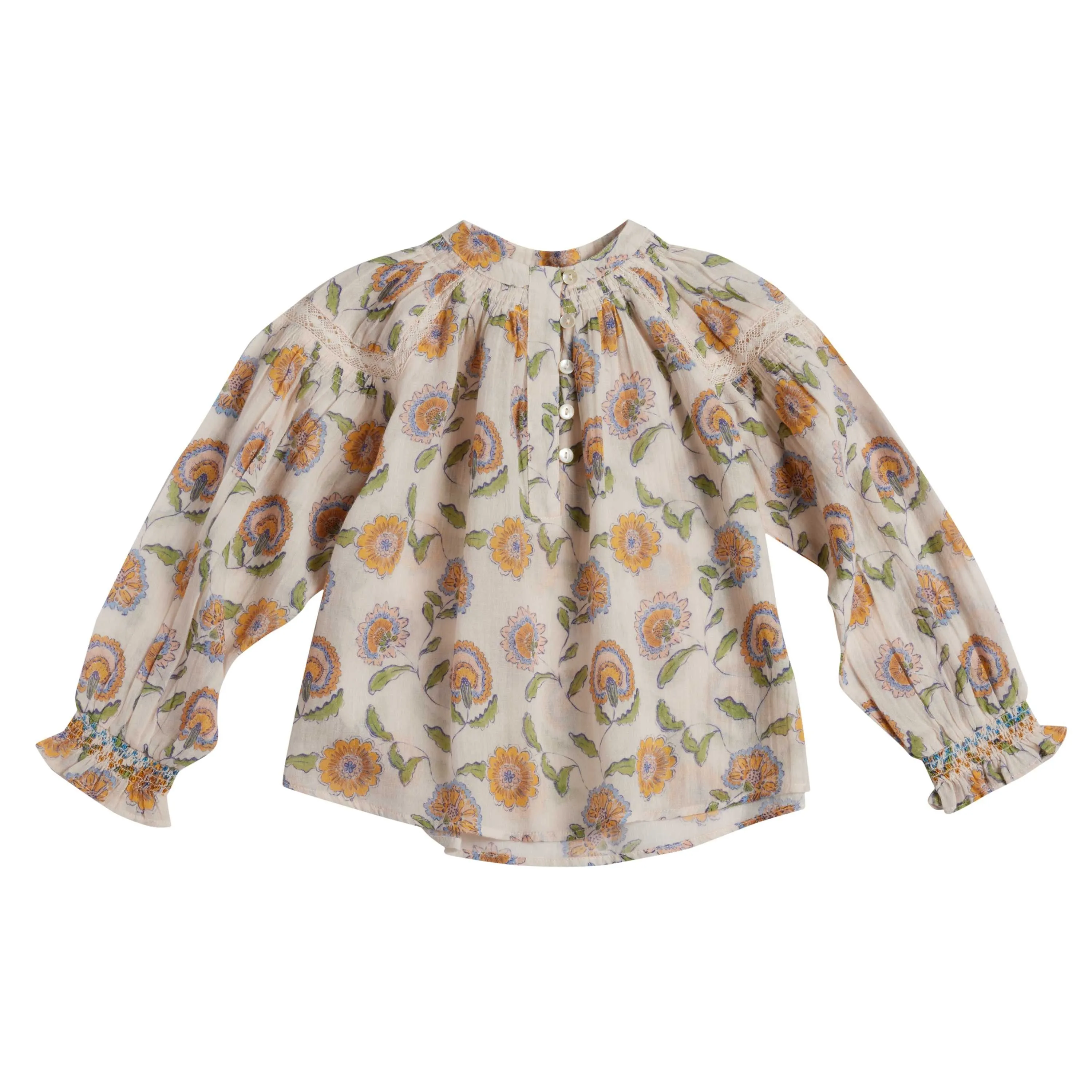 Bonheur du Jour Paris Noura Girl  Woman Blouse - Fleurs Rose