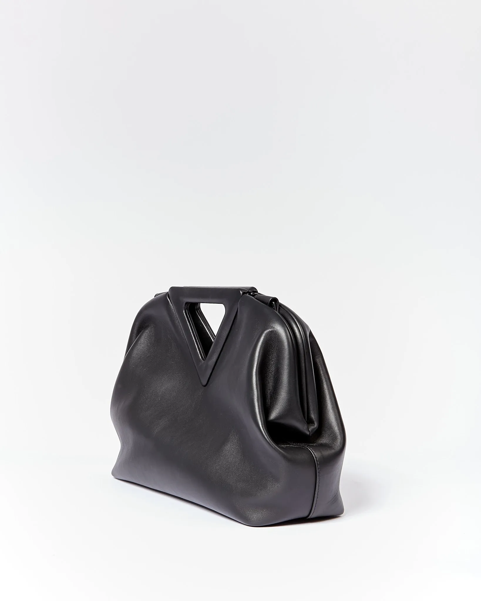 Bottega Veneta Black Leather Point Medium Bag