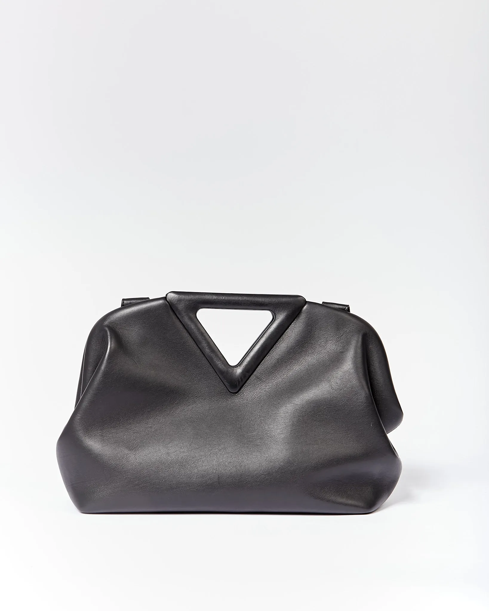 Bottega Veneta Black Leather Point Medium Bag