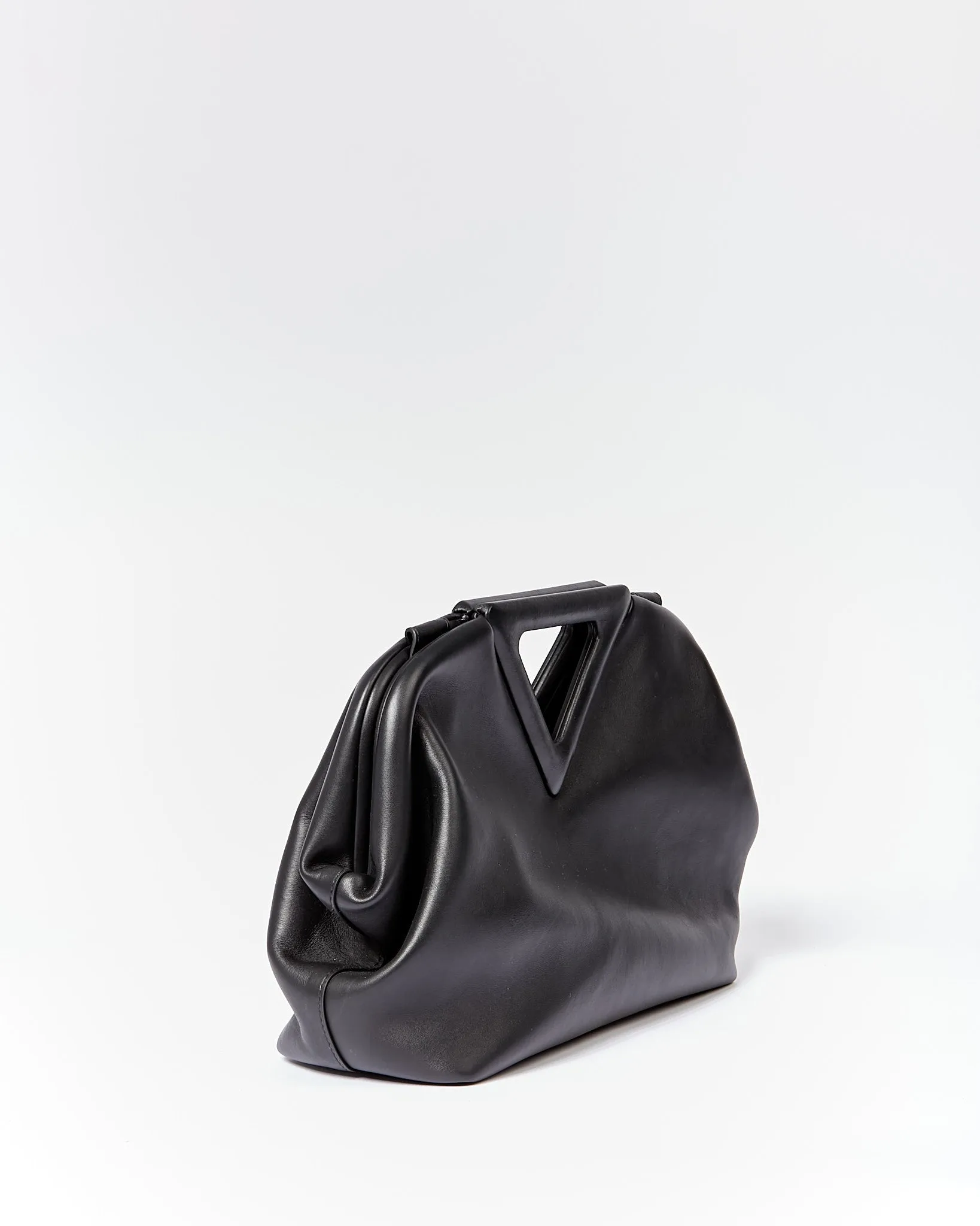 Bottega Veneta Black Leather Point Medium Bag