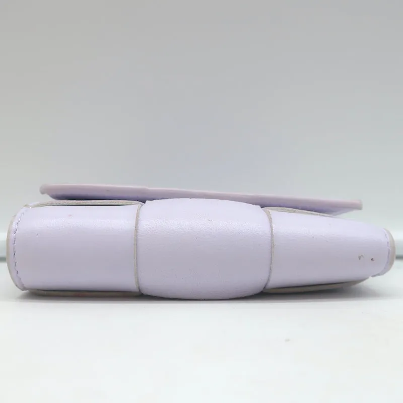 Bottega Veneta Cassette Tri-Fold Wallet Light Purple Leather