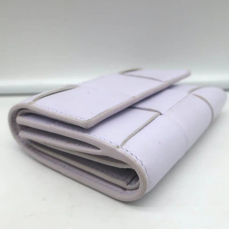 Bottega Veneta Cassette Tri-Fold Wallet Light Purple Leather