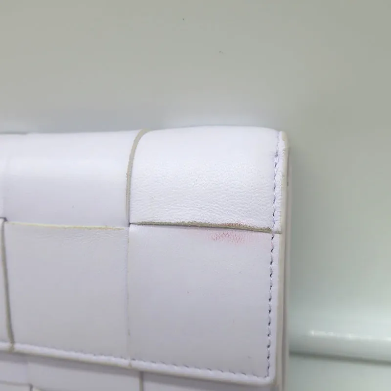 Bottega Veneta Cassette Tri-Fold Wallet Light Purple Leather