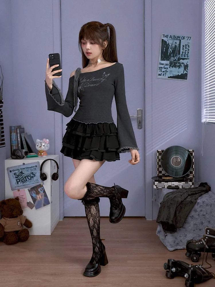 bow off-shoulder hot T-shirt