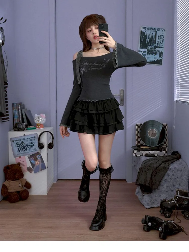 bow off-shoulder hot T-shirt