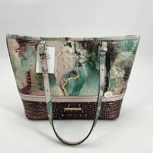 Brahmin Green/Purple Crocodile Medium Tote