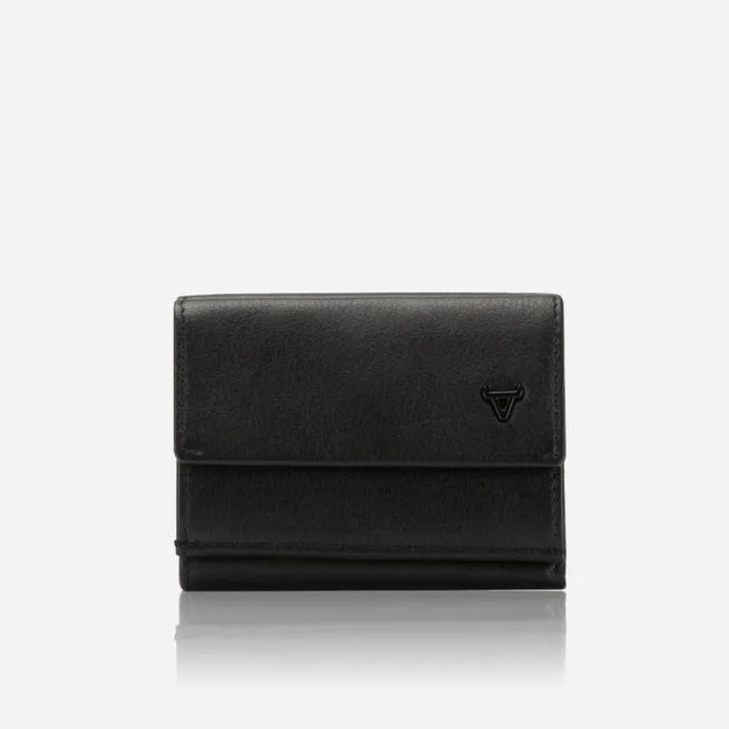 Brando Compact Trifold Leather Wallet Black