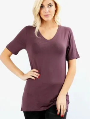 BRIAR V NECK TEE PURPLE