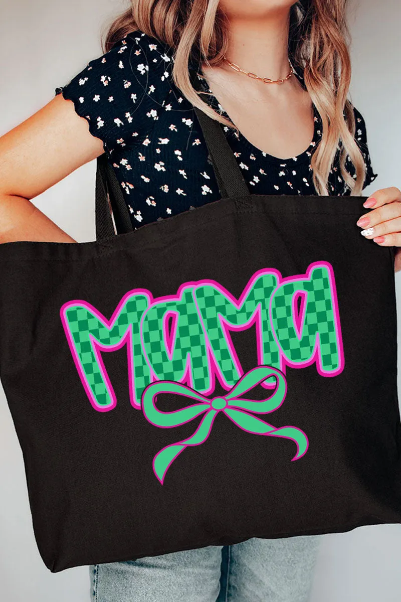 Bright Checkered Mama Canvas Jumbo Tote