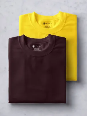 Brown & Yellow T shirts Combo