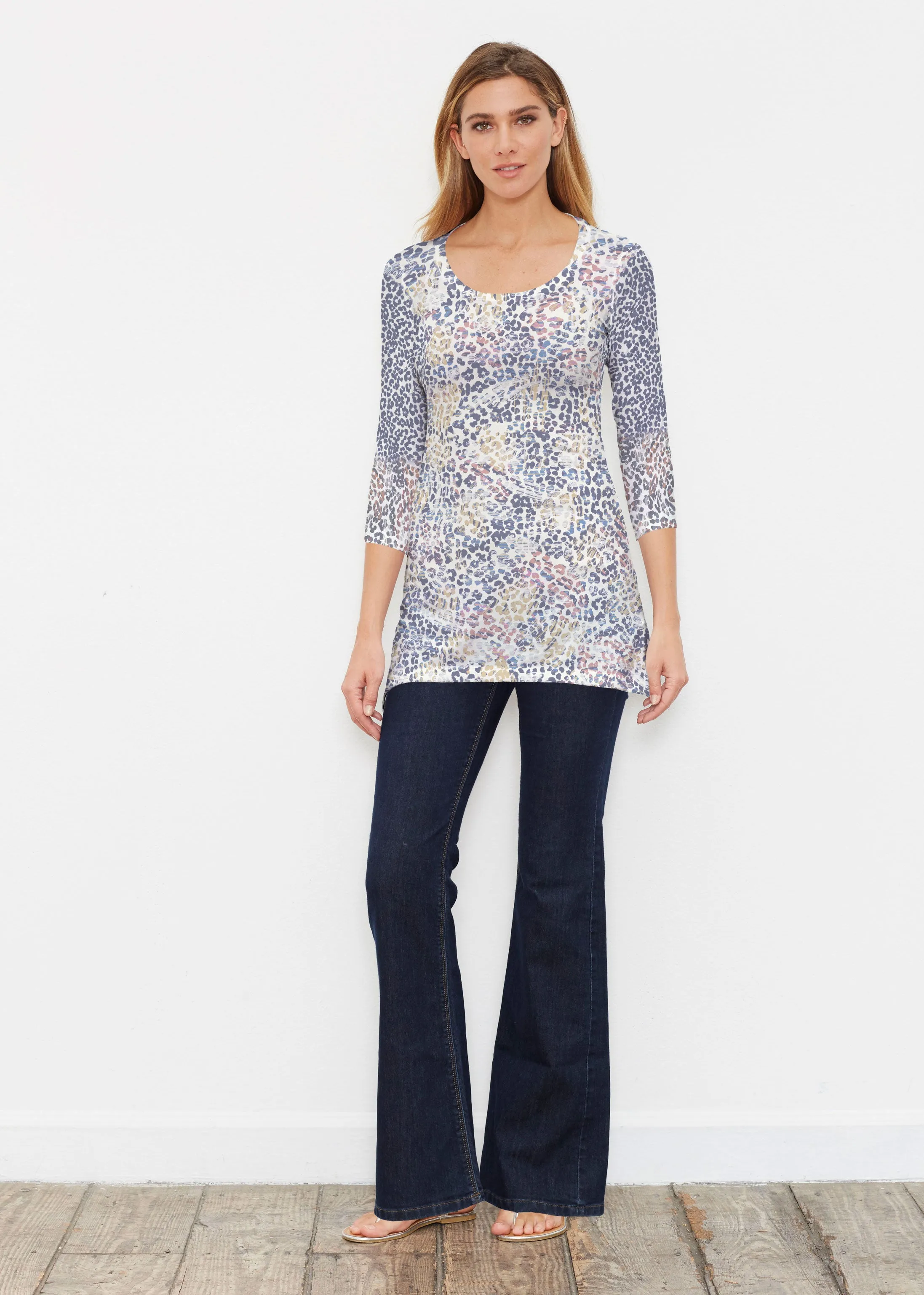 Brushed Jaguar Beige (7660) ~ Buttersoft 3/4 Sleeve Tunic
