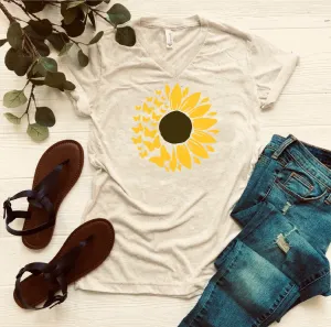 Butterfly Sunflower Shirt | Unisex Triblend V Neck