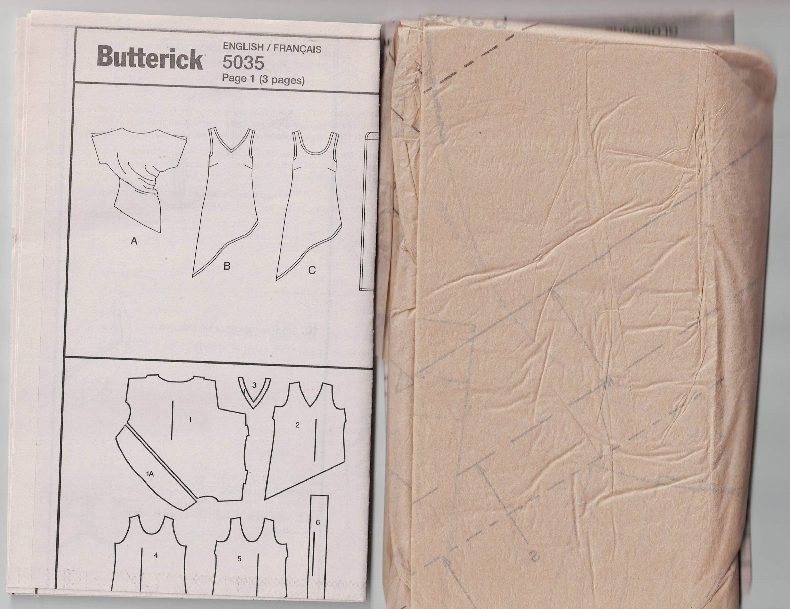 Butterick 5035 Womens EASY 1 Hour Stretch Knit Asymmetric Tunics & Sash Out Of Print Sewing Pattern Sizes XS-M or L-XL UNCUT Factory Folded