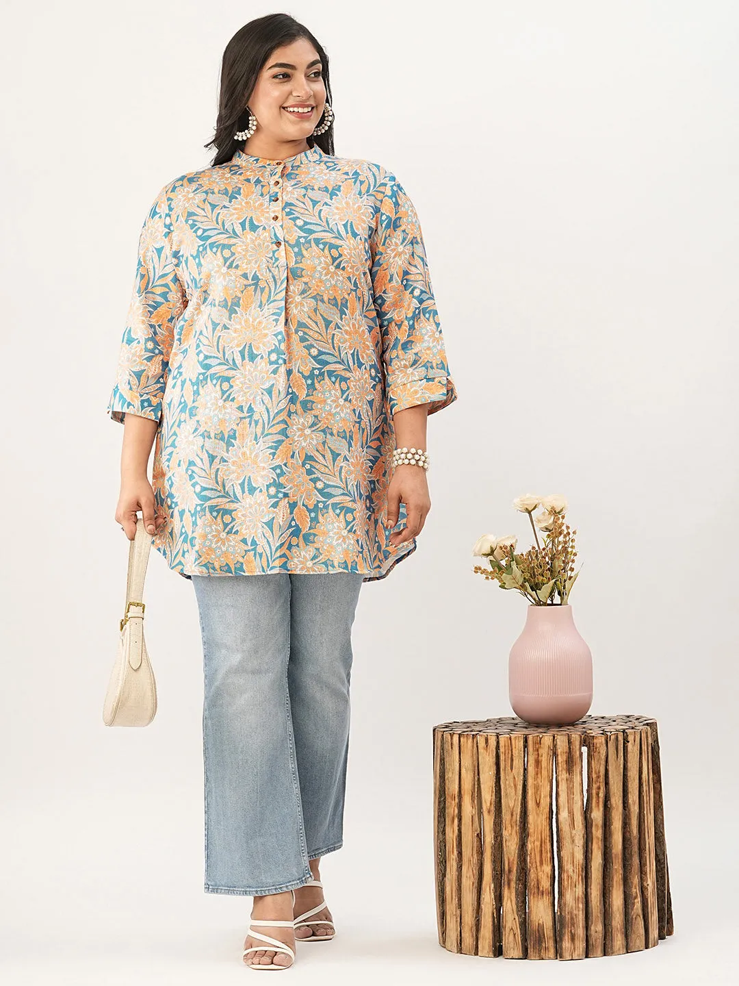 Buy Blue Comfort Fit Cotton Tunic for Women Online India - Zola