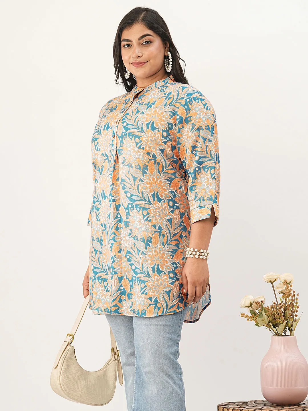 Buy Blue Comfort Fit Cotton Tunic for Women Online India - Zola