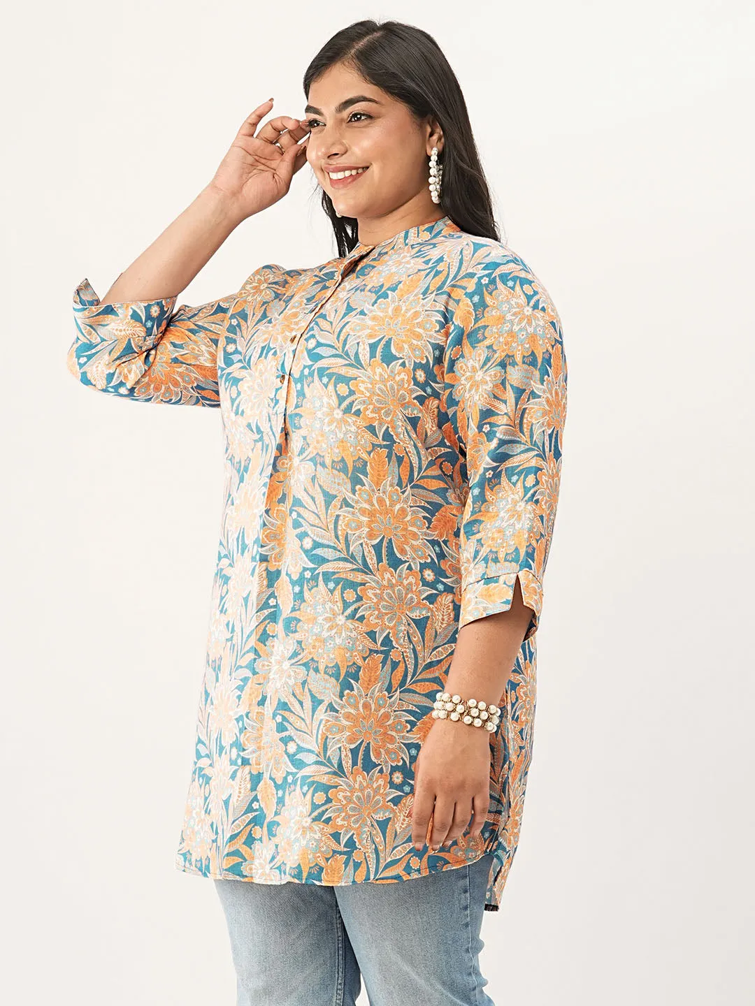 Buy Blue Comfort Fit Cotton Tunic for Women Online India - Zola