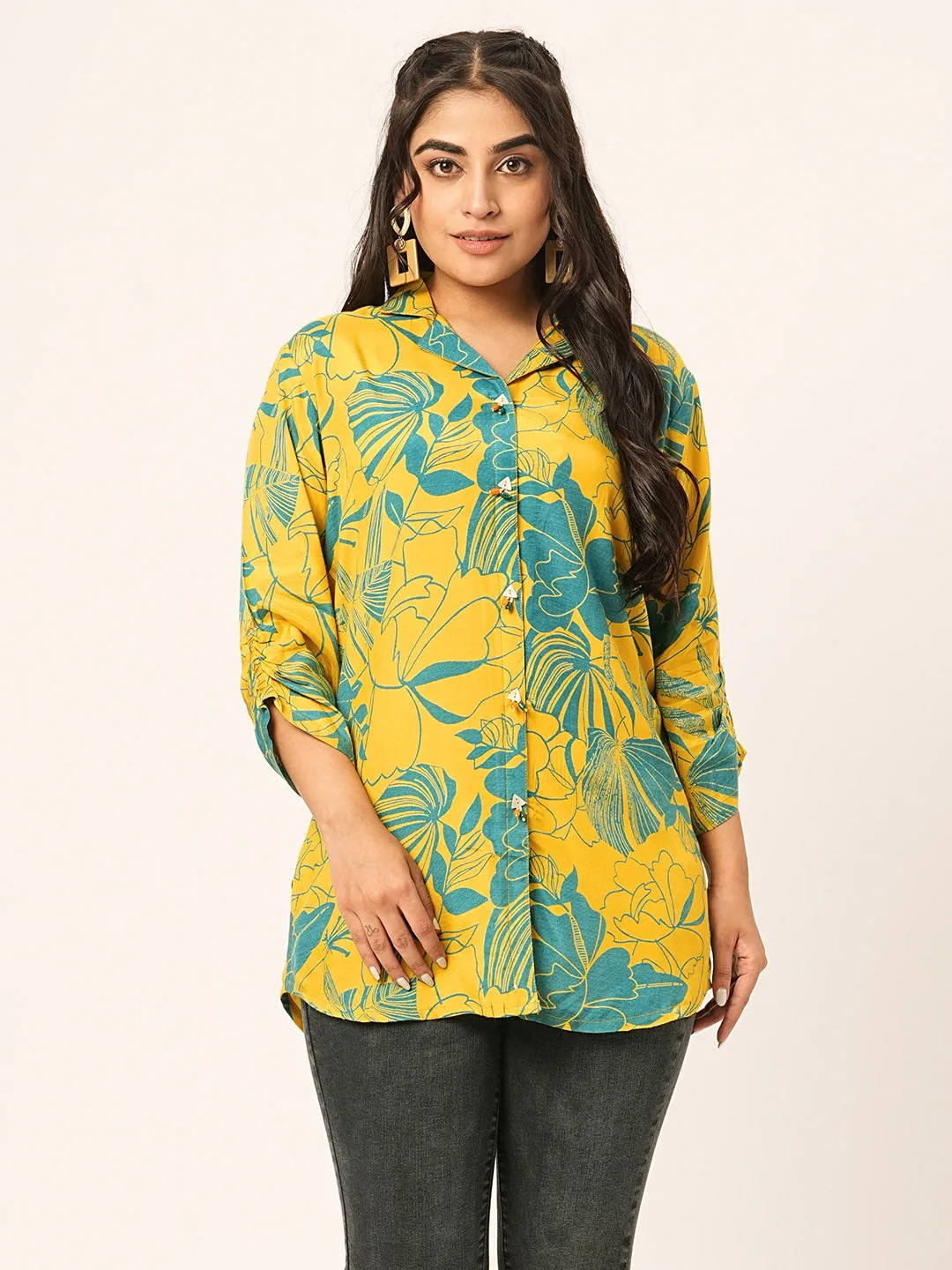 Buy Lapel Collar Multi Muslin Tunic for Women Online - Zola