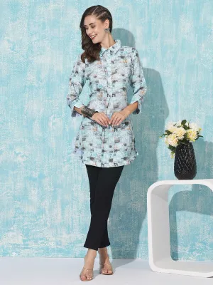 Buy LightBlue Linen Tunics for Women Online in India - Zola
