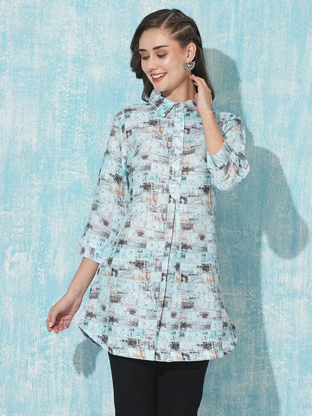 Buy LightBlue Linen Tunics for Women Online in India - Zola