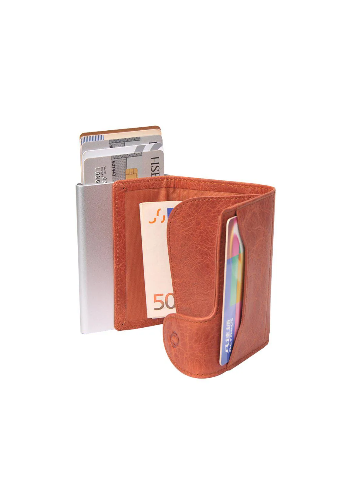 C-Secure Italian Leather RFID Wallet Cognac