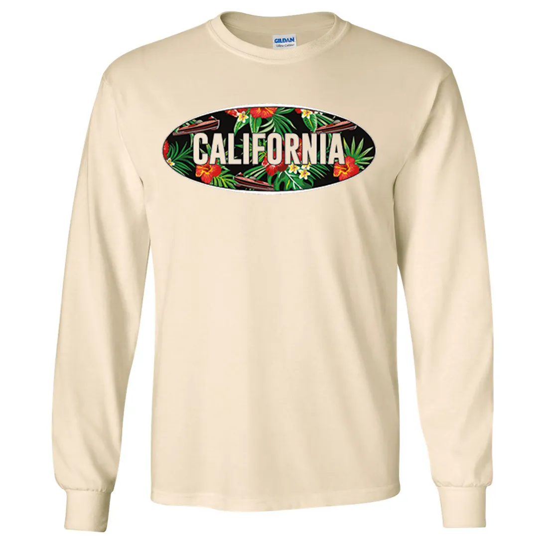 California Tropical Flowers Logo Long Sleeve Shirt
