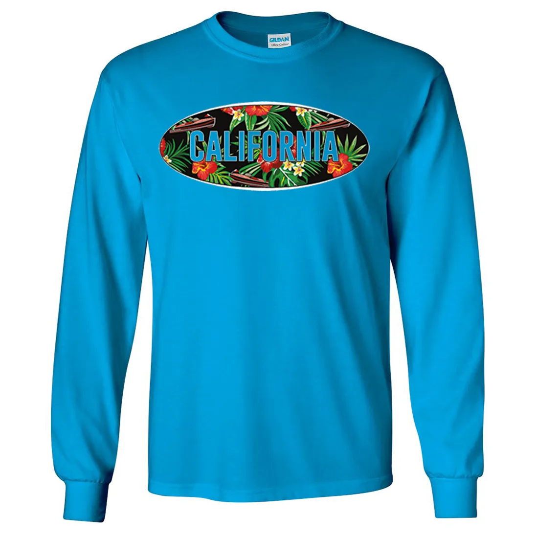 California Tropical Flowers Logo Long Sleeve Shirt