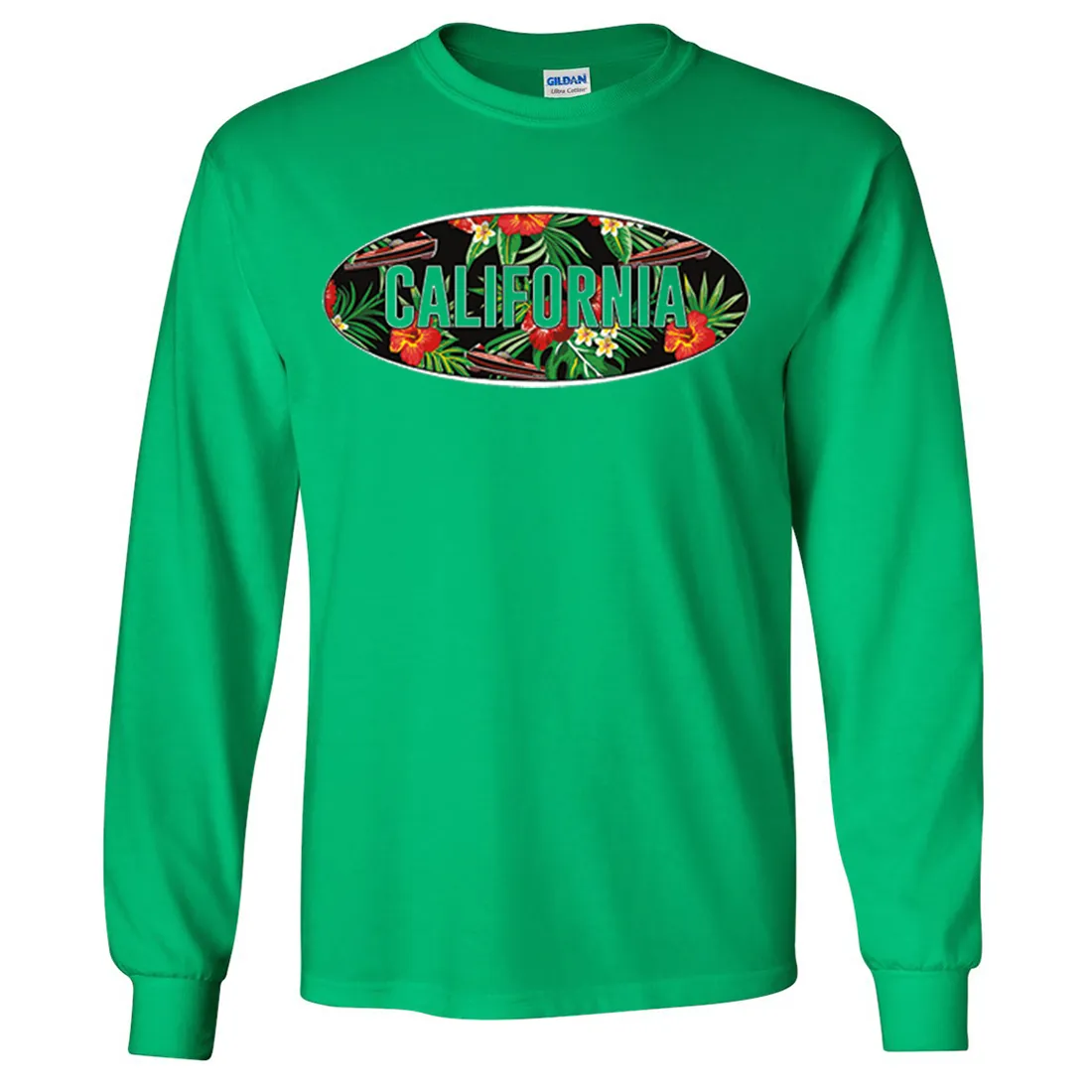 California Tropical Flowers Logo Long Sleeve Shirt