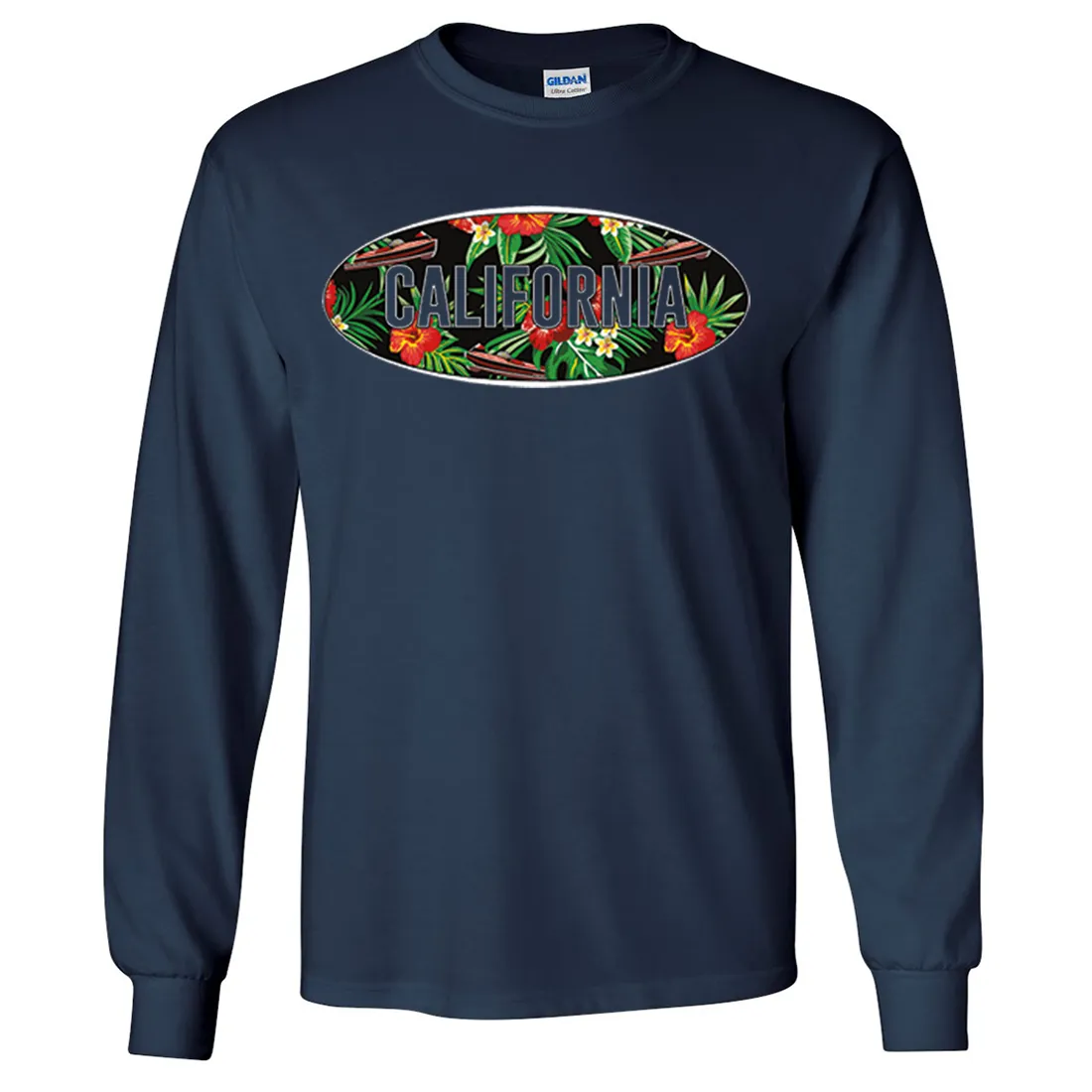 California Tropical Flowers Logo Long Sleeve Shirt