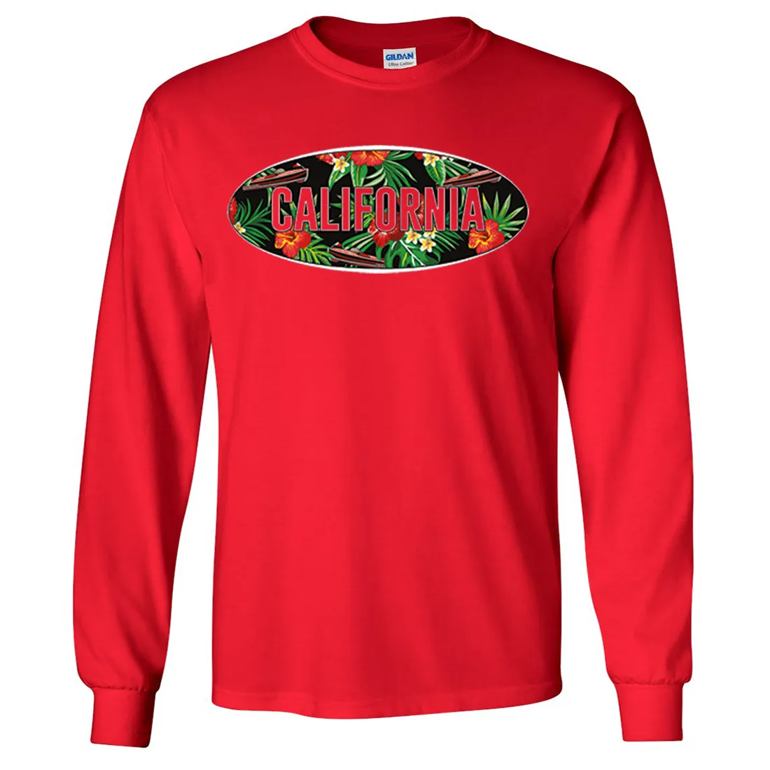 California Tropical Flowers Logo Long Sleeve Shirt