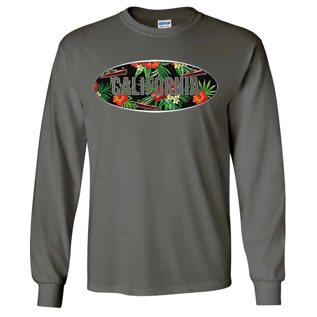 California Tropical Flowers Logo Long Sleeve Shirt