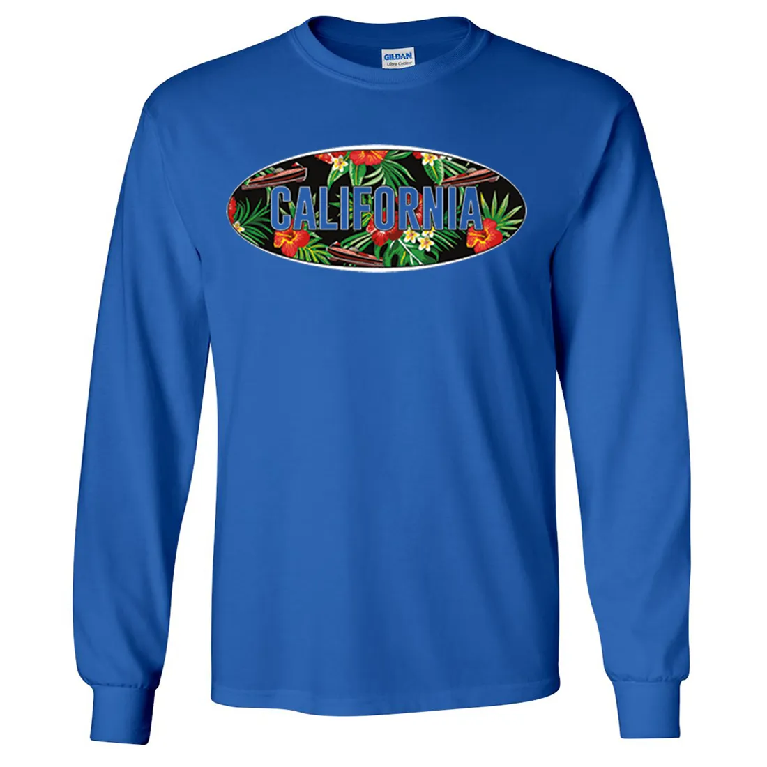 California Tropical Flowers Logo Long Sleeve Shirt
