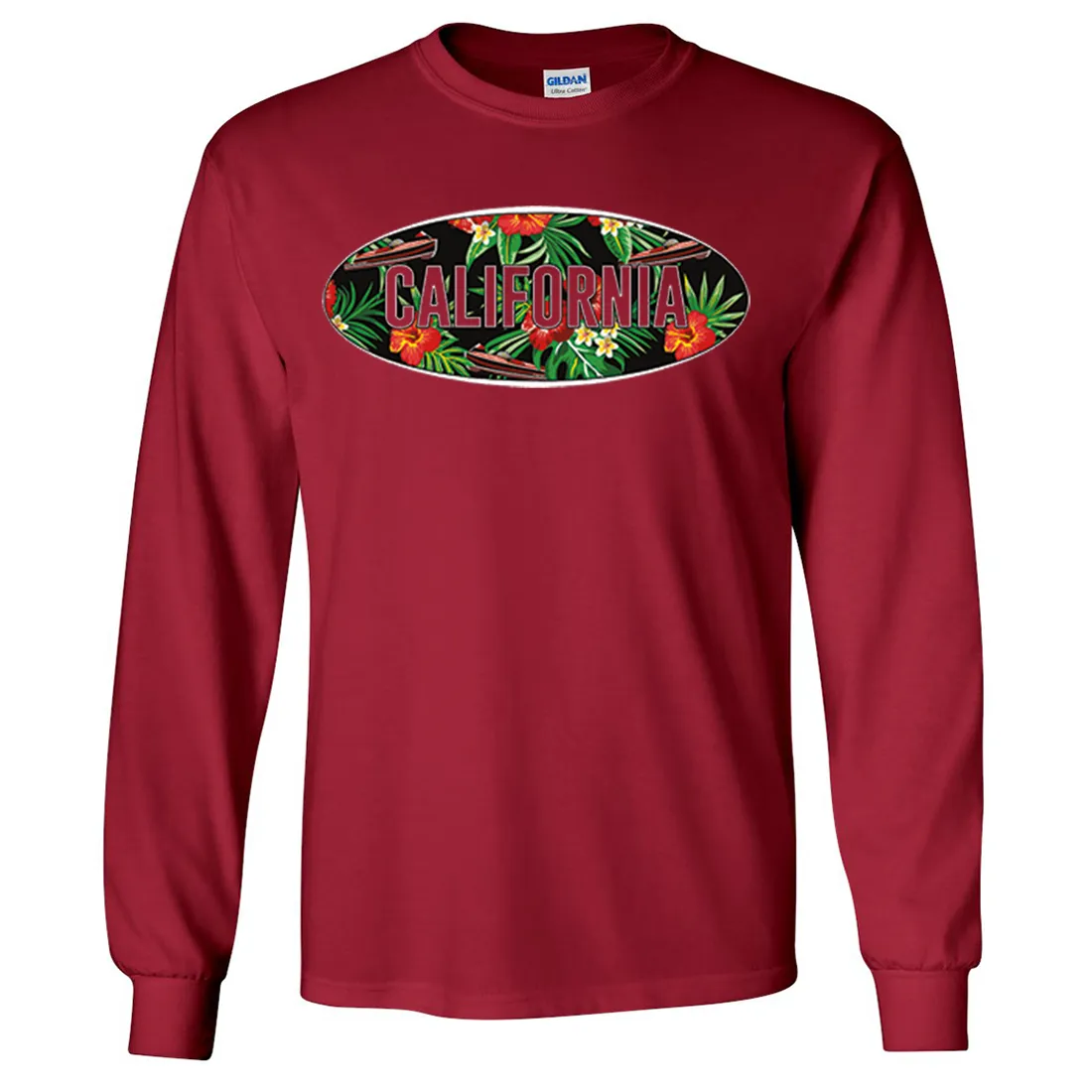California Tropical Flowers Logo Long Sleeve Shirt
