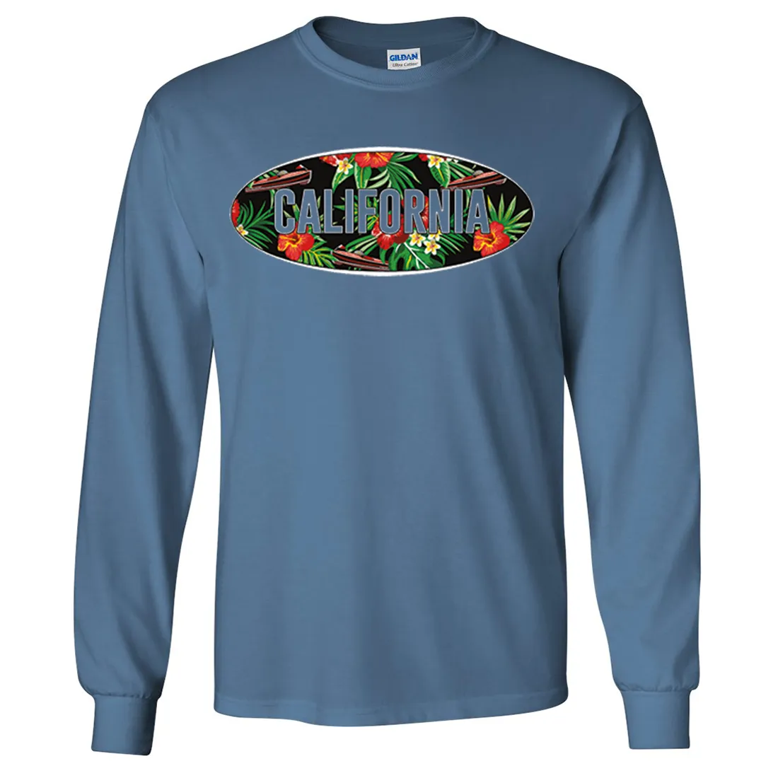 California Tropical Flowers Logo Long Sleeve Shirt