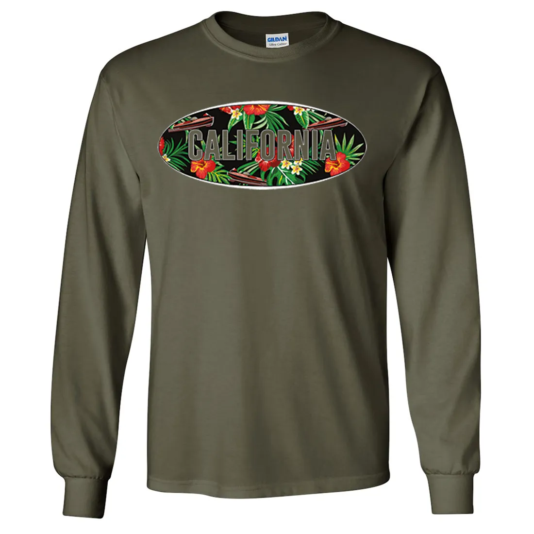 California Tropical Flowers Logo Long Sleeve Shirt