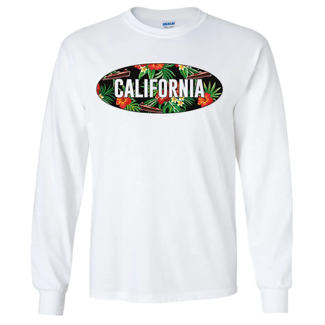 California Tropical Flowers Logo Long Sleeve Shirt