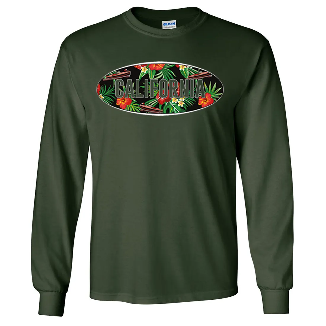California Tropical Flowers Logo Long Sleeve Shirt