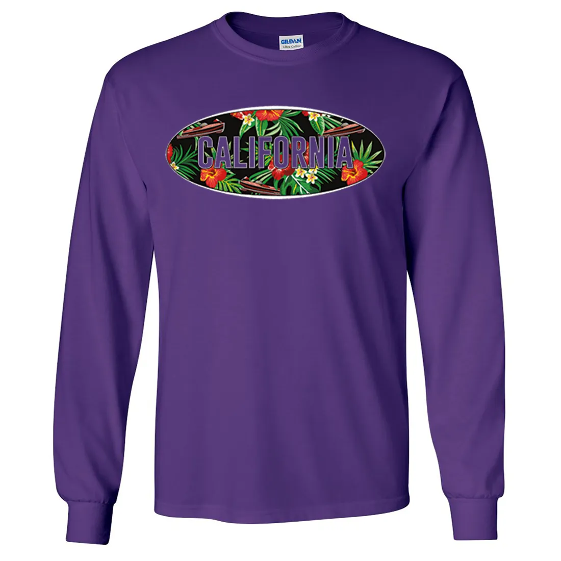 California Tropical Flowers Logo Long Sleeve Shirt