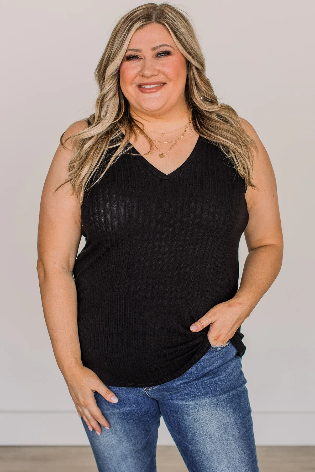 Came To Win V-Neck Tank- Black