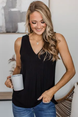 Came To Win V-Neck Tank- Black