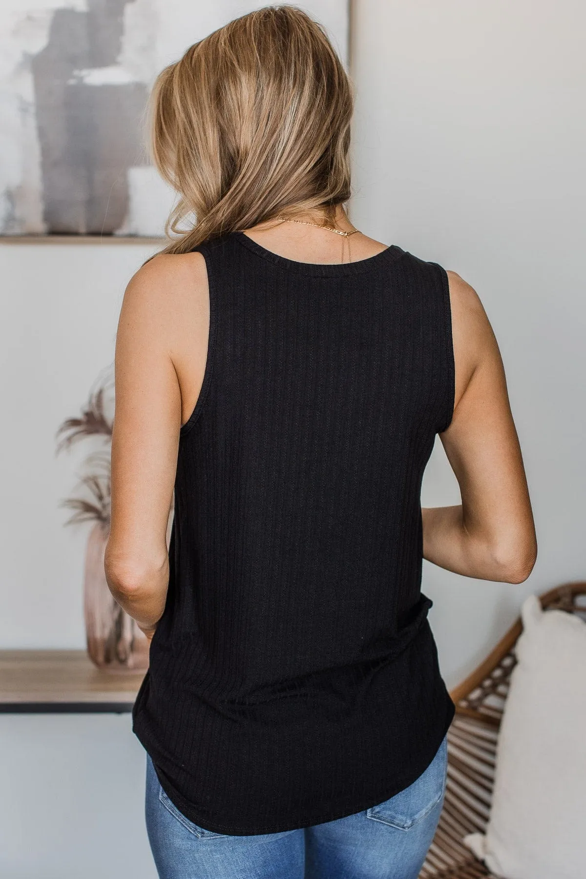 Came To Win V-Neck Tank- Black