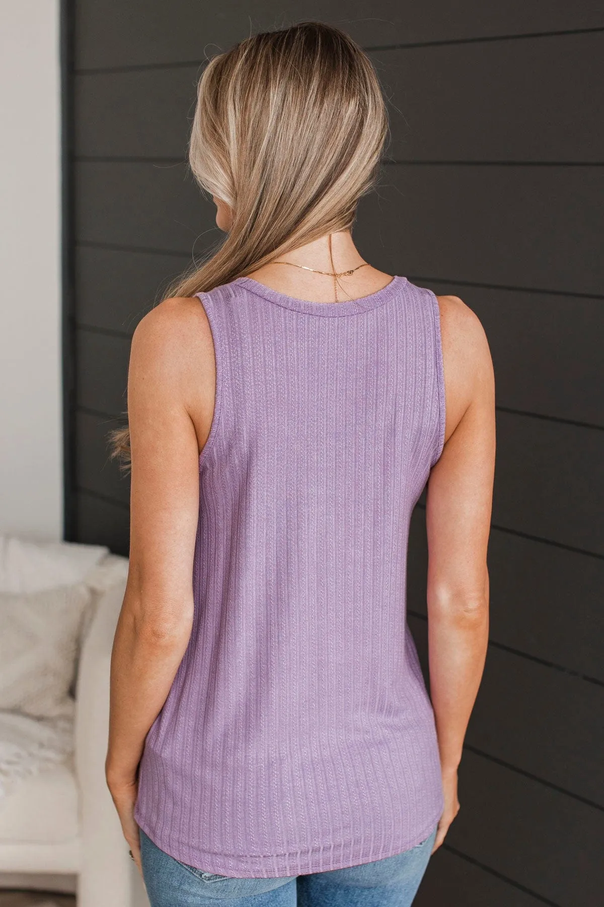 Came To Win V-Neck Tank- Lavender