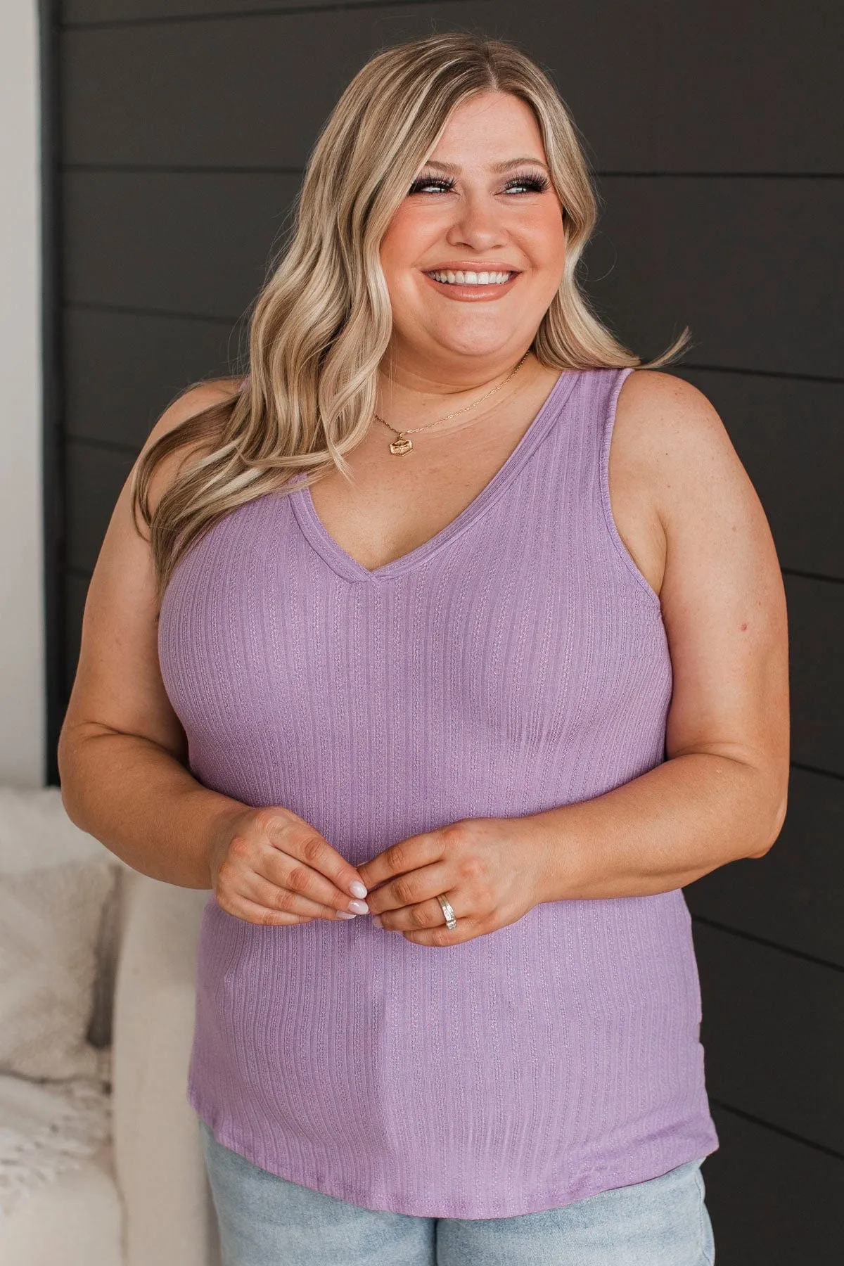 Came To Win V-Neck Tank- Lavender