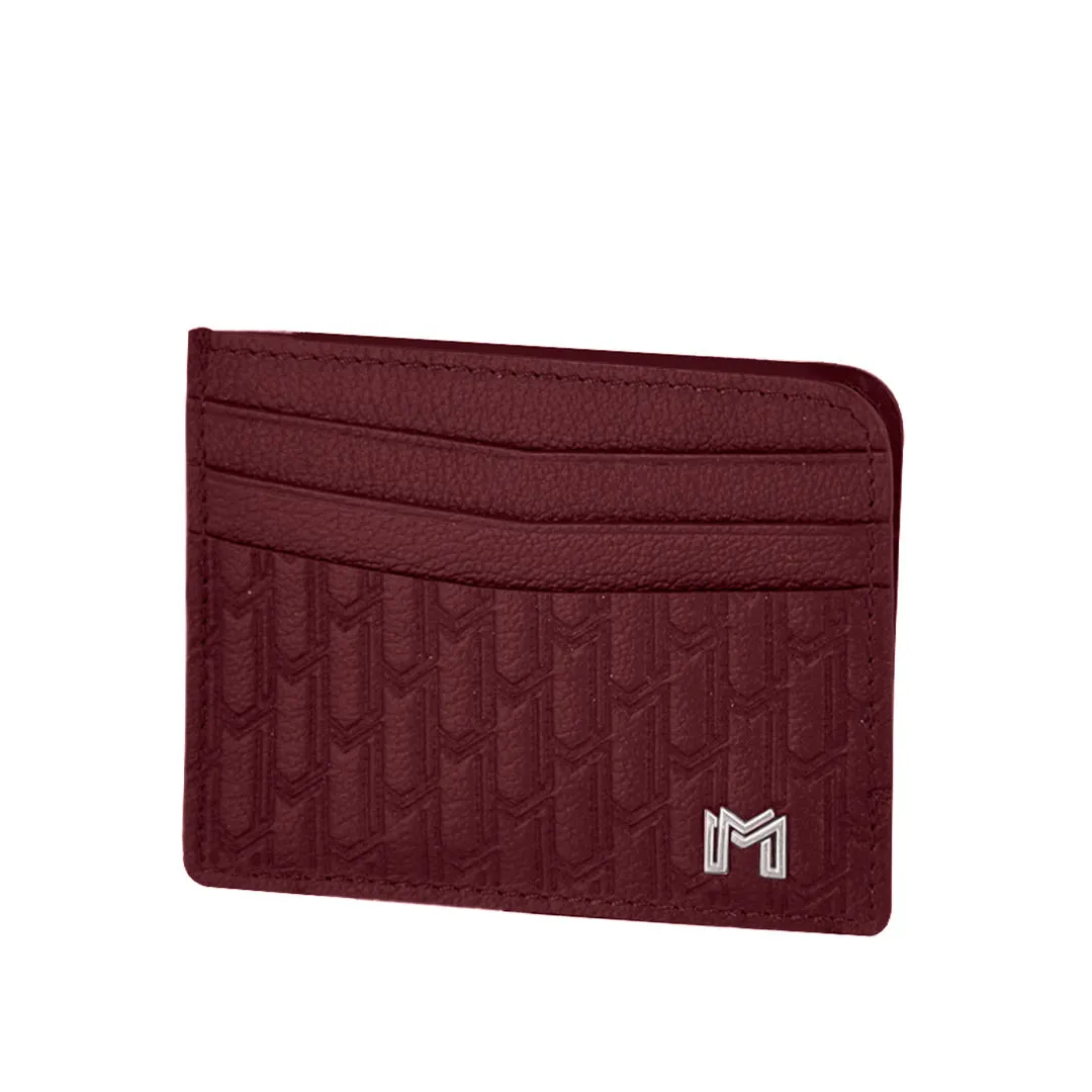 Camel Leather Burgundy / Silver