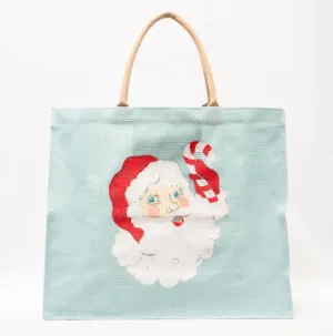 Candy Cane Santa Carryall Tote Glacier