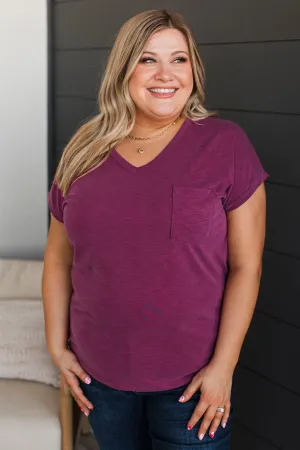 Can't Be Fooled V-Neck Top- Magenta