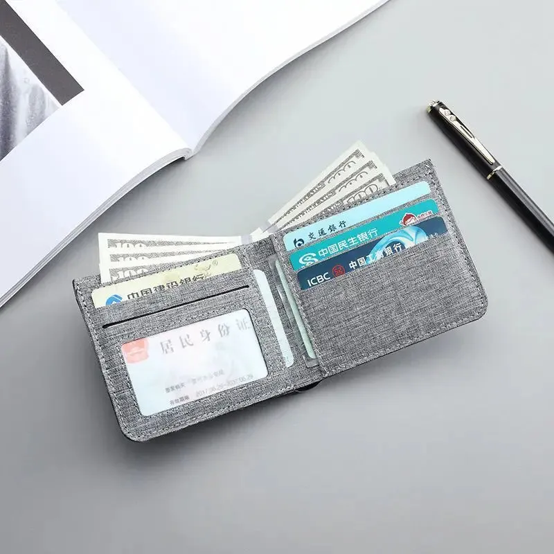 Canvas Wallet with Card and Coin Holders