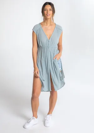Cap Sleeve Button Front Tunic Top