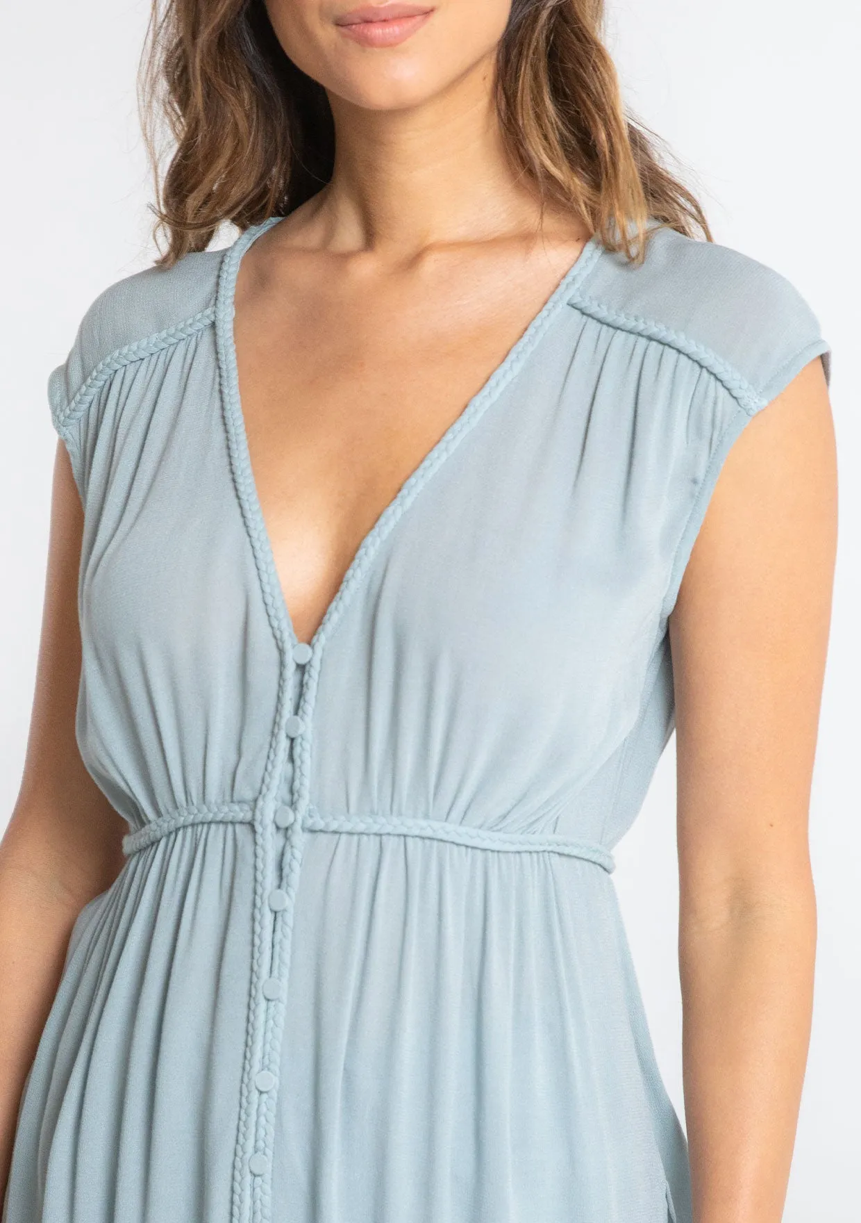 Cap Sleeve Button Front Tunic Top