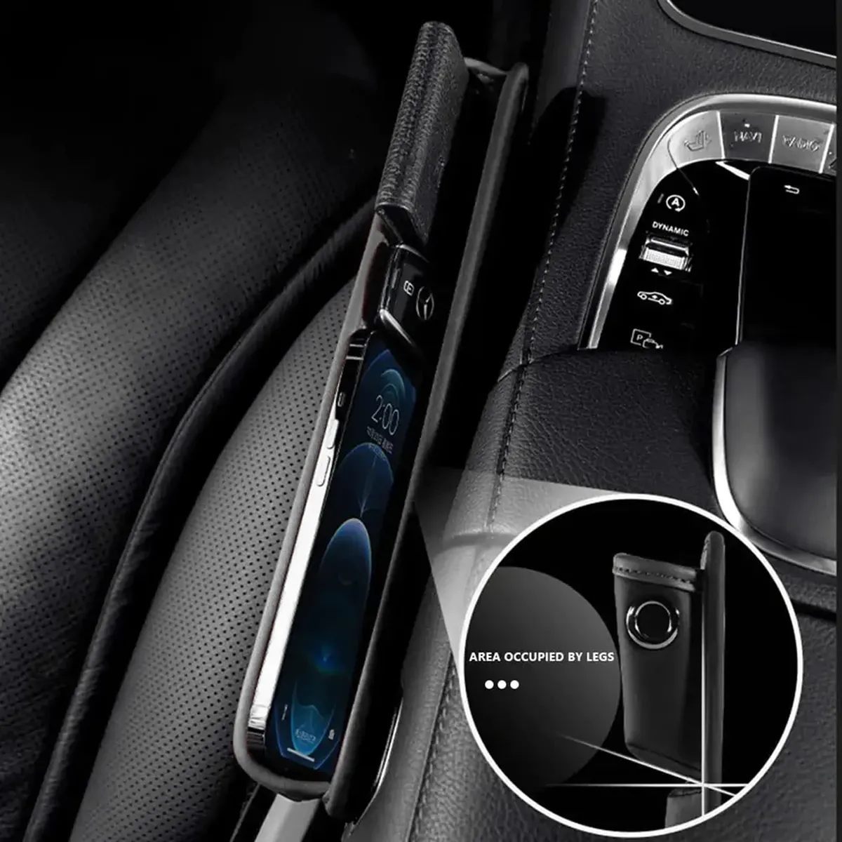 Car Seat Gap Filler Organizer, Custom-Fit For Car, Multifunctional PU Leather Console Side Pocket Organizer for Cellphones, Cards, Wallets, Keys WAWQ226